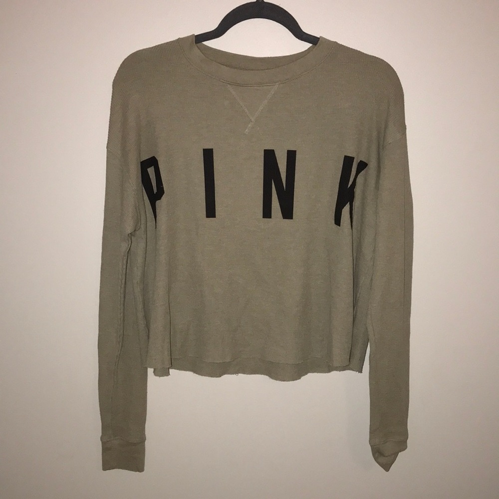 PINK Victoria’s Secret long sleeve light olive top